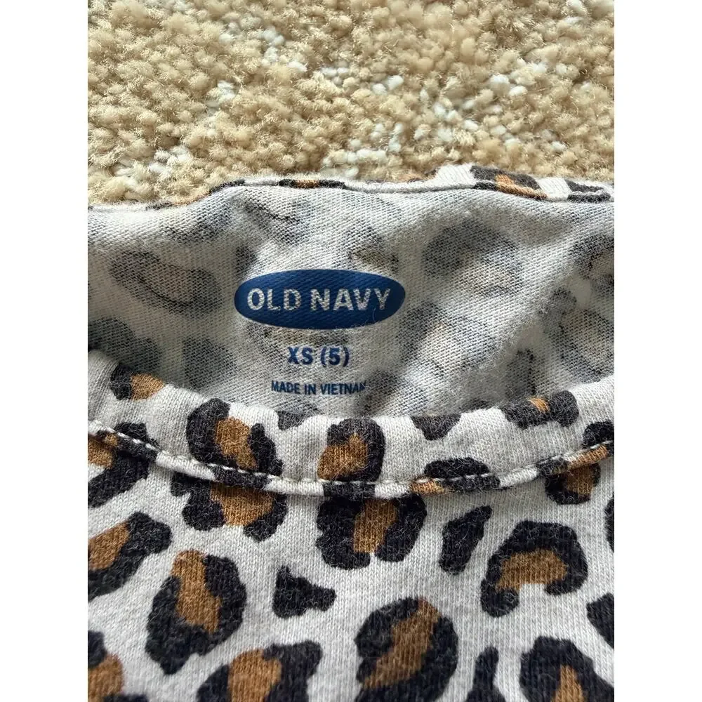 Old Navy Cheetah Jungle Leopard Print Short Sleeve Girl’s Dress - XS 5